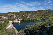 The dam for a reservoir by Villa San Agustin in San Juan Province, Argentina.