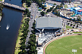 Aerial view of the Australian Open Tennis tournamant 2015. Melbourne, Australia.