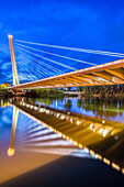 Alamillo Bridge at dusk, Seville, Spain