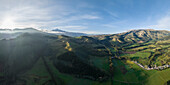 Aerial view of landscape, Zuleta, Imbabura, Ecuador, South America