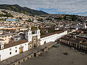 Aerial view of Plaza de San Francisco, Quito, Pichincha, Ecuador, South America