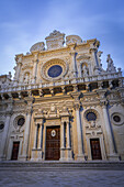 Barocke Fassade der Basilika di Santa Croce, Lecce, Apulien, Italien, Europa