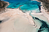 Strand und Bucht von Balos, Halbinsel von Gramvousa, Chania, Kreta, Griechische Inseln, Griechenland, Europa