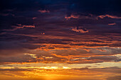 USA, Arizona, Tucson, Dramatische Gewitterwolken bei Sonnenuntergang