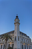 Spain, Valencia, Port authority harbour office and clock tower