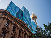 Australia, New South Wales, Sydney, Low angle view of old and modern architecture