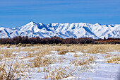 USA, Idaho, Bellevue, Blick auf Landschaft mit schneebedecktem Berg