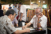 Men playing checkers, Chinatown, Singapore, Southeast Asia, Asia