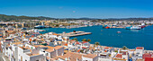 View of Dalt Vila and harbour from defensive walls, UNESCO World Heritage Site, Ibiza Town, Eivissa, Balearic Islands, Spain, Mediterranean, Europe