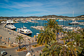 Blick von oben auf den Hafen, UNESCO-Weltkulturerbe, Ibiza-Stadt, Eivissa, Balearen, Spanien, Mittelmeer, Europa