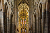 Interior of St. Vitus Cathedral, UNESCO World Heritage Site, Prague, Bohemia, Czech Republic (Czechia), Europe