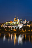 Prague Castle at night, UNESCO World Heritage Site, Prague, Bohemia, Czech Republic (Czechia), Europe