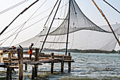 Chinese fishing nets, Kochi, Kerala, India, Asia