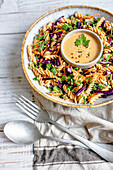 Thai noodle salad with peanut dressing