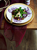 Beetroot, hazelnut and spinach salad