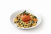 Risotto ball with julienne cut vegetable