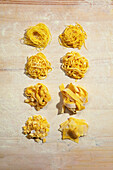 Homemade Italian pasta varieties
