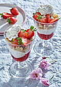 Strawberry ricotta trifle dessert