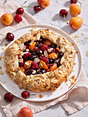 Summer fruit galette with almonds