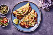 Quesadillas with roasted pork belly