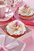 Cupcake with meringue and frosting