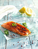 Salmon with barbecue sauce