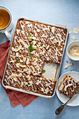 Oatmeal bars with coconut flakes