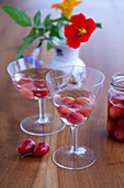 Aperitif with cornel cherries