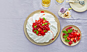 Pavlova with red berries
