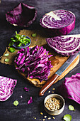 Red cabbage, sliced
