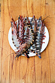 King prawns on a plate