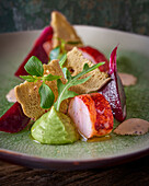 Lobster with beetroot and bread