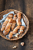 Rustic rolls made with wheat flour, rye flour and beer