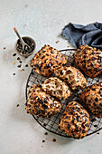 Rolls with a fluffy crumb and pumpkin seeds