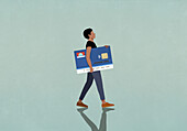 Man carrying credit card\n