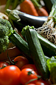 Close up of organic vegetables\n
