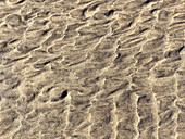 Vollbild texturierter Sandstrand im Sonnenlicht