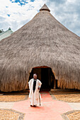Traditionelle Strohhütte im Lamido-Palast, Ngaoundere, Adamawa-Region, Nordkamerun, Afrika