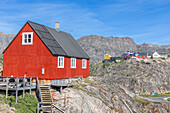 The colorful Danish town of Sisimiut, Western Greenland, Polar Regions\n