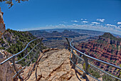 An overlook along the Transept Trail with Oza Butte on the right at Grand Canyon North Rim, Grand Canyon National Park, UNESCO World Heritage Site, Arizona, United States of America, North America\n
