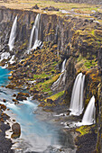 Die Sigoldugljufur-Schlucht mit Wasserfällen, Island, Polargebiete