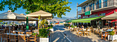 View of cafe and bar in PlateA?a Central Square, Lixouri, Kefalonia, Ionian Islands, Greek Islands, Greece, Europe\n