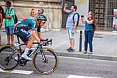 Die 12. Etappe der Vuelta a España, eines der wichtigsten Radrennen im internationalen Kalender, erreicht Zaragoza, Aragon, Spanien, 7. September 2023