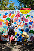 Participative mural at Asalto International Urban Art Festival in Zaragoza, Spain\n