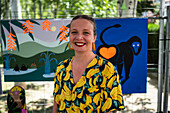 Finnische Künstlerin Jenni Kärnä-Escalante beim Asalto International Urban Art Festival in Zaragoza, Spanien