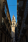 Spain, Valencia, Bell tower of Church of St. Thomas and St. Philip Neri\n