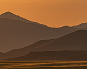 USA, Idaho, Bellevue, Scenic view of mountain landscape at sunset\n