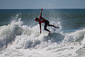 Jackson Dorian, young Hawaiian surfing talent and son of legendary Shane Dorian, during Quiksilver Festival celebrated in Capbreton, Hossegor and Seignosse, with 20 of the best surfers in the world hand-picked by Jeremy Flores to compete in south west of France.\n