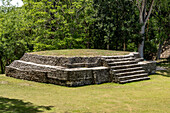 Structure A-14 in Plaza A-2 in the Mayan ruins in the Xunantunich Archeological Reserve in Belize.\n