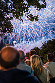 The fireworks put the finishing touch to the Fiestas del Pilar of Zaragoza, Spain\n